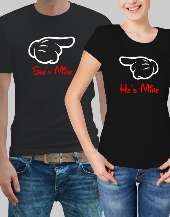 She's & He's mine Couple T-shirt