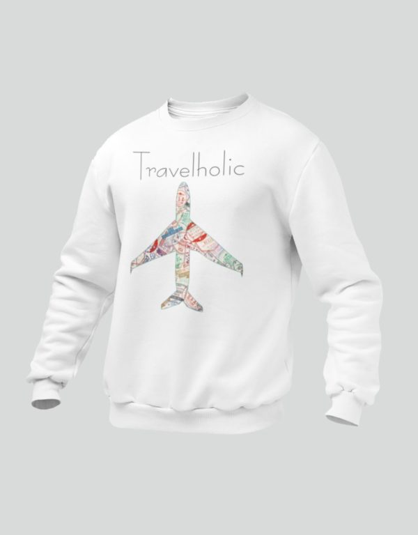 teeketi travelholic kids sweatshirt white