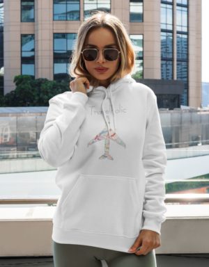 teeketi travelholic women hoodie realistic
