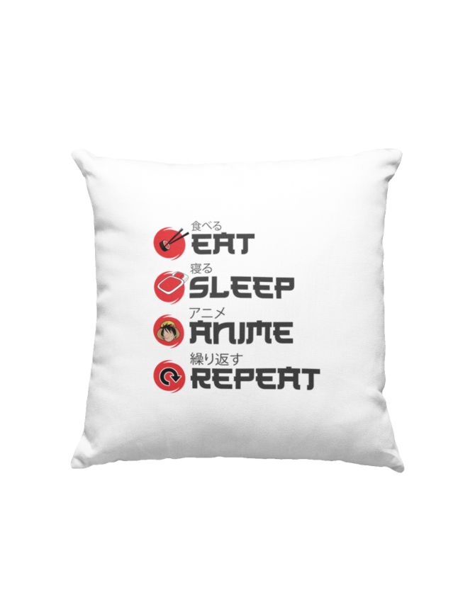 Eat Sleep Anime Repeat Pillow