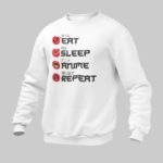 Eat Sleep Anime Repeat kids Sweatshirt