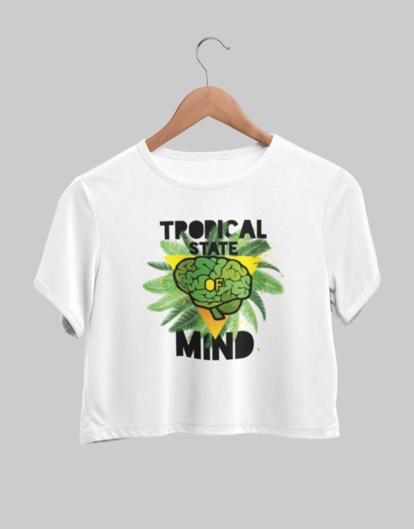 Tropical state of mind crop top