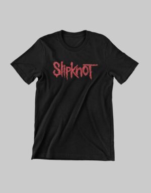 kids black T-Shirt featuring Slipknot logo in red
