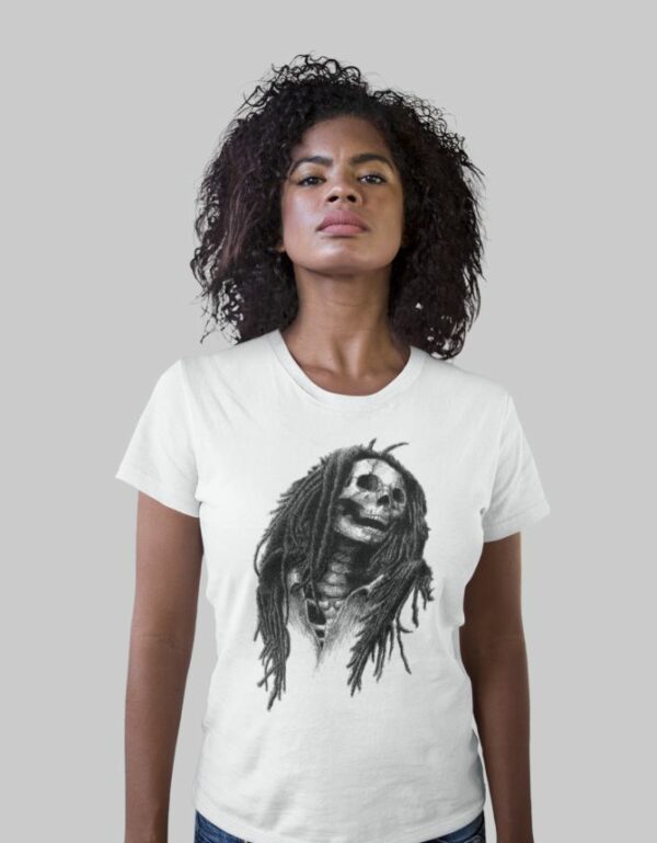 Skull Bob Marley w T-shirt